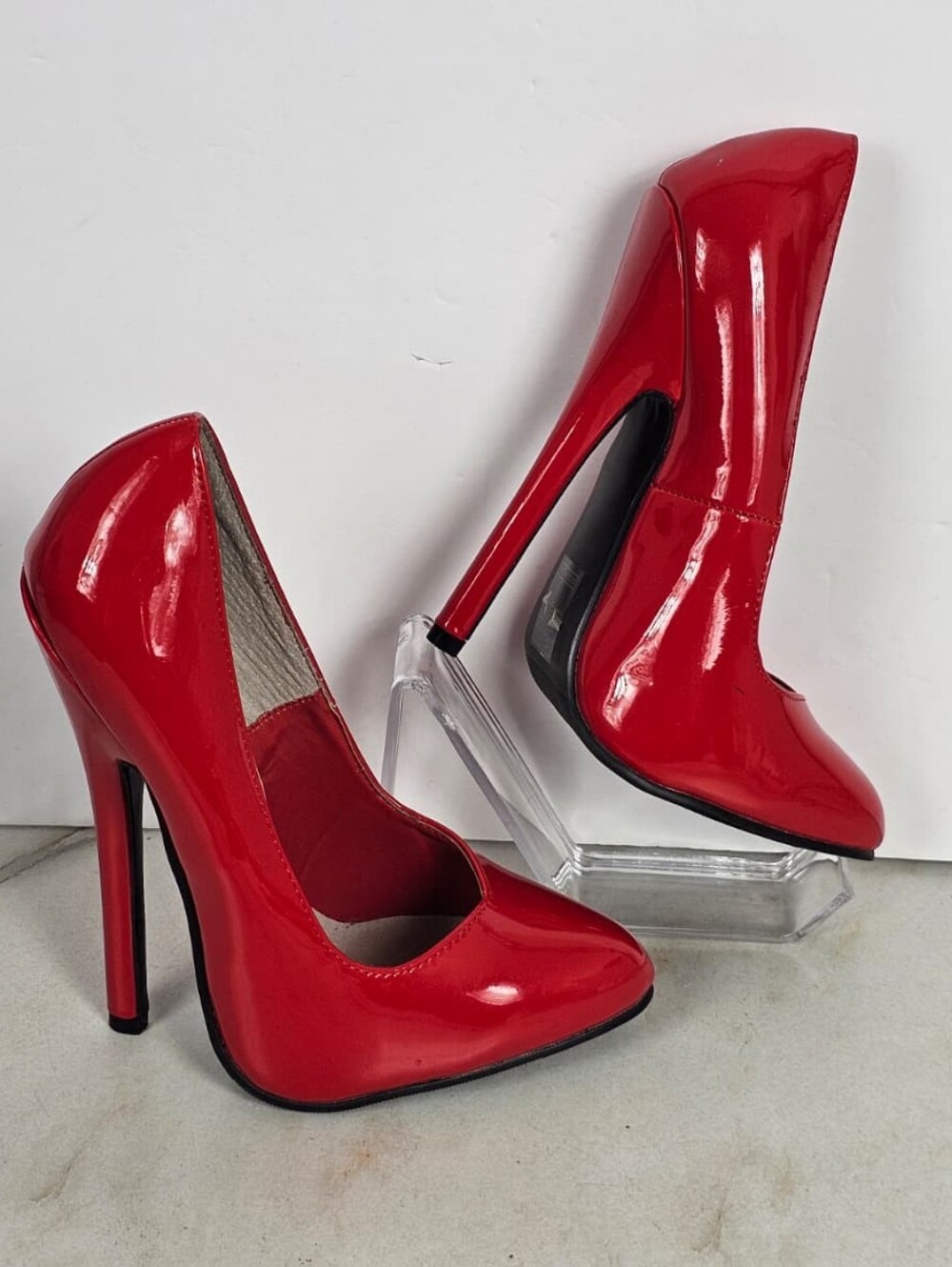 Ellie Style 8260 Red 6 Inch High Heels Fetish Pumps Shoes, Sz 8